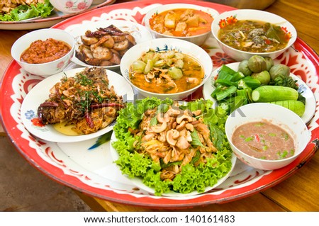 delicious multiple Thai food