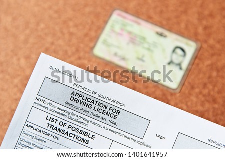 Application for a driving licence in South Africa form. 
