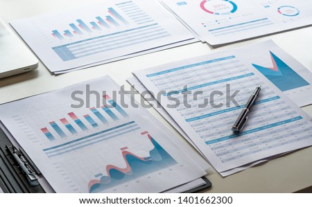 businessman working calculate data document graph chart report marketing research development  planning management strategy analysis financial accounting. Business office concept. Royalty-Free Stock Photo #1401662300