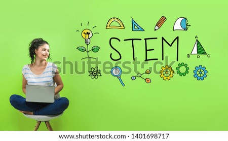 STEM with young woman using a laptop computer 