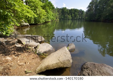 Lake Norman in the Piedmont of North Carolina Royalty-Free Stock Photo #140170180