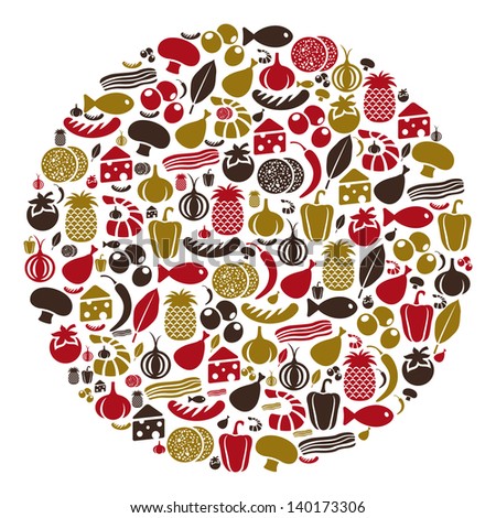 Food theme abstract vector