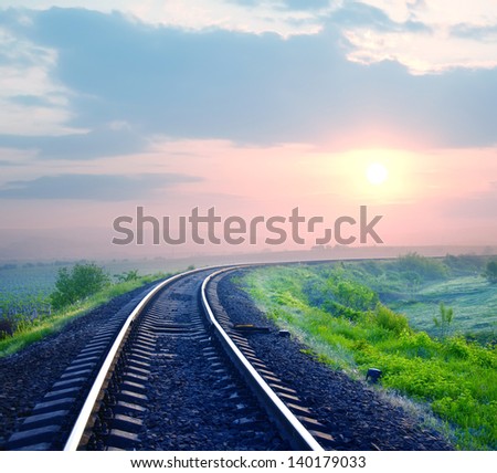 sunrise on railroad