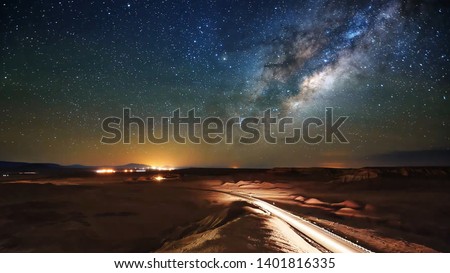 Photo of starry sky and desert
