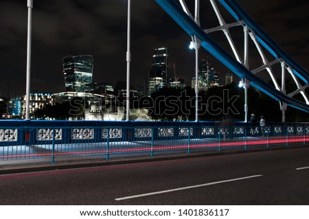 View of City of London cityscape from Tower Bridge