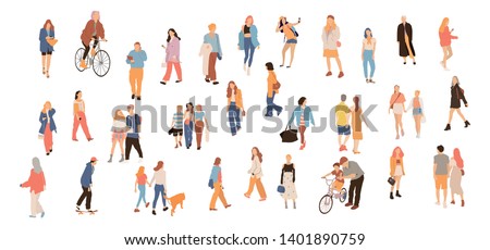 Set of crowd people. Vector isolated flat illustrations Royalty-Free Stock Photo #1401890759