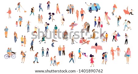 Set of crowd people. Vector isolated flat illustrations Royalty-Free Stock Photo #1401890762