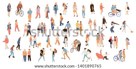 Set of crowd people. Vector isolated flat illustrations Royalty-Free Stock Photo #1401890765