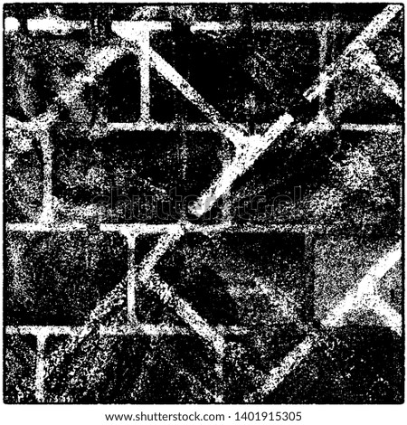 Grunge is black and white. Worn dark monochrome background. The texture of the old destroyed surface. Vector pattern of cracks and chips