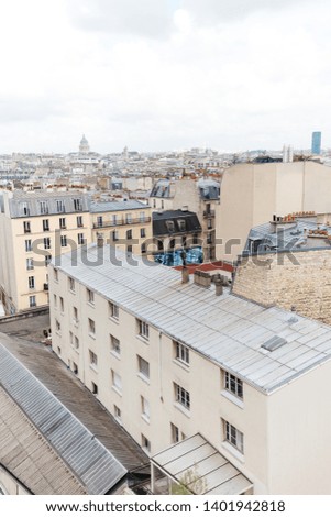 Paris rooftops seen from Hotel room