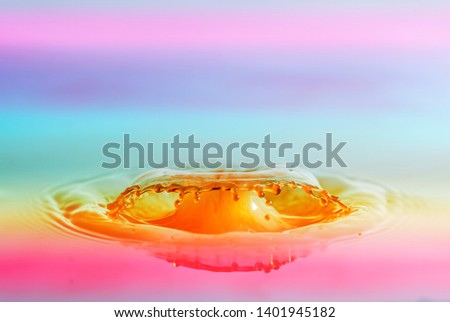 Water Drops Multi Color, Water Drops , Milky Water drops, Water drop splashes with Rainbow Color for advertising, printing, marketing