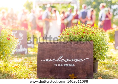 Welcome to Our Beginning Wedding Sign New Start