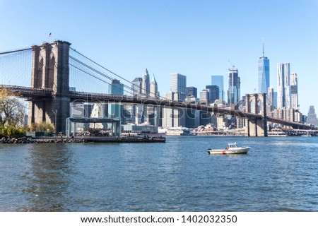 Manhattan and Brooklyn Bridge, New York. 