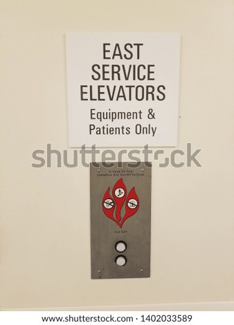 elevator sign and control panel