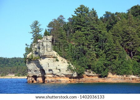 Pictured Rocks viewed from Lake Superior, Michigan, USA