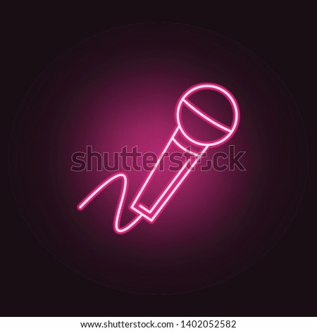 Microphone neon icon. Elements of Party set. Simple icon for websites, web design, mobile app, info graphics
