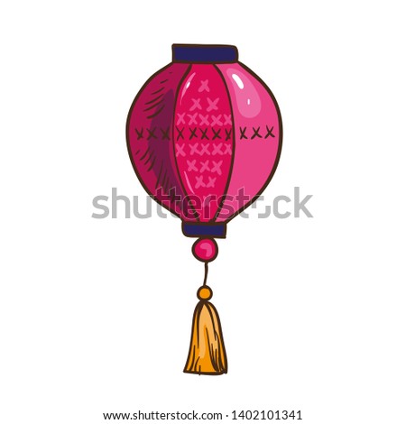 Chinese lantern.Isolated on white illustration