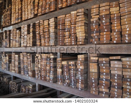 Wood shelves number colors brown