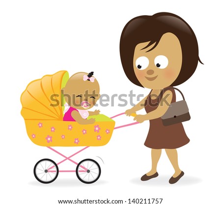 Woman with baby carriage 2 - Jpeg
