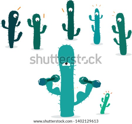 Cactus and friends exercise Dumbbell lift