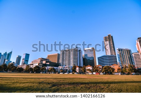 Cityscape of Perth, Australia. Photo was shot in summer season.
