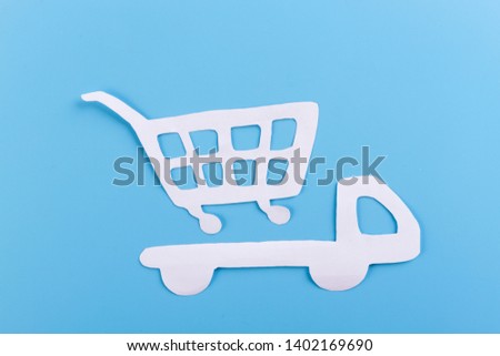 Car shopping concept. shopping trolley on a car