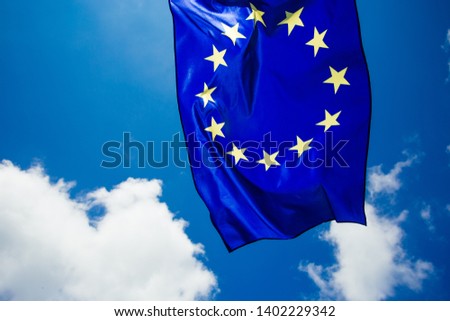 European Union Flag. Voting concept.