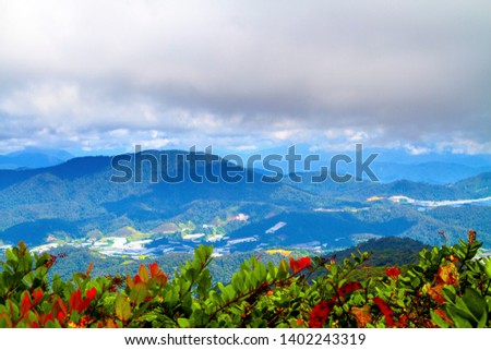 Top view of Cameron Highlands from viewpoint on Brinchang Barat trail