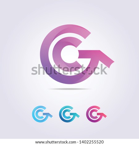 the combined logo template letters C and G with G that have arrows, for your business and brand.