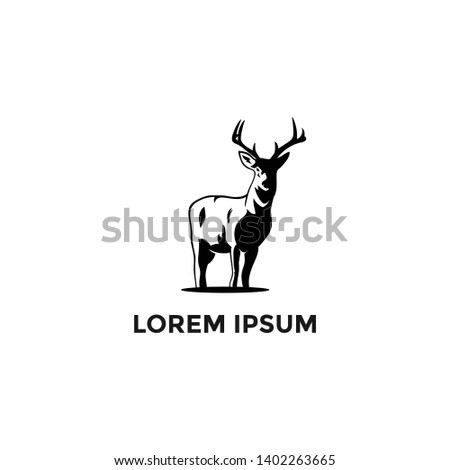 deer logo template on isolated white background.