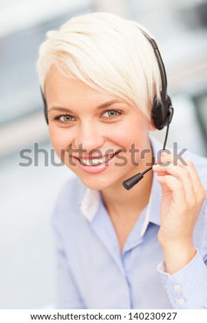 photo of a female assistant with headphones