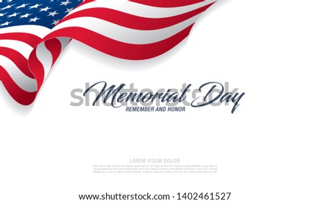 Memorial day. Remember and honor. Vector illustration