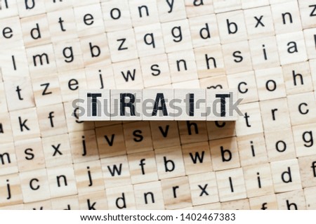 Trait word concept on cubes Royalty-Free Stock Photo #1402467383