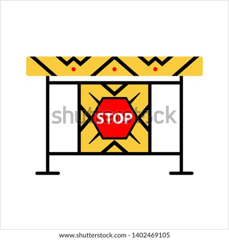 Construction Barrier Icon, Roadblock Barrier Icon Vector Art Illustration