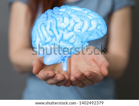 brain digital 3d in hand