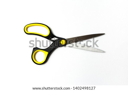 scissors on white background. close up