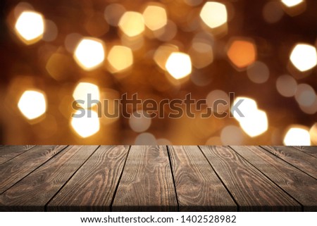 Empty wooden tabletop isolated on white background. For your product placement or montage with focus to the table top in the foreground. Empty pine wooden shelf. shelves
    
    - Image