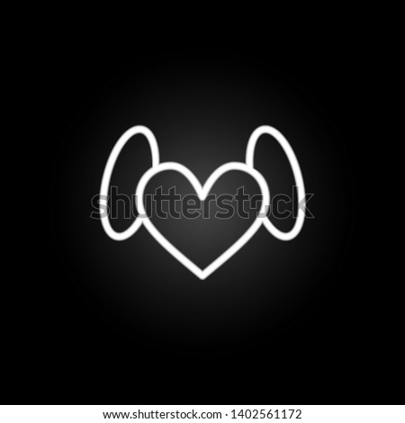 heart with wings neon icon. Elements of Heartbeat set. Simple icon for websites, web design, mobile app, info graphics