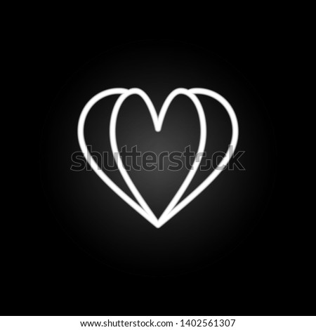 heart shaped open book neon icon. Elements of Heartbeat set. Simple icon for websites, web design, mobile app, info graphics