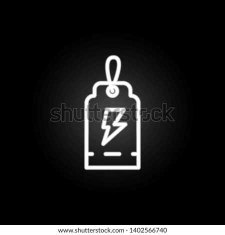electricity, tag neon icon. Elements of electricity set. Simple icon for websites, web design, mobile app, info graphics