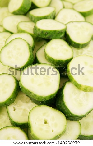 Fresh sliced cucumber background