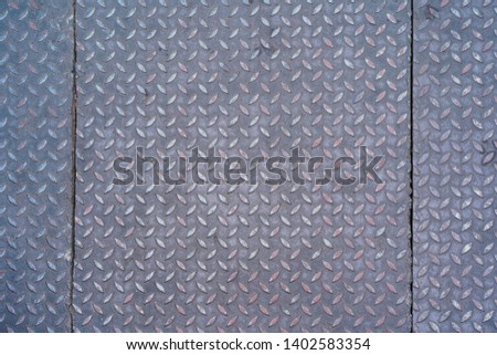 Close up anti slip old metal floor or dirty surface texture and background