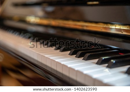 Piano keys close up. Musical instrument