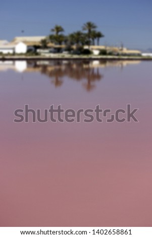 series of photographs of the different colors that can be seen in the formation of the salt pans in the Mar Menor, Murcia, Spain, Photo with space for advertising,