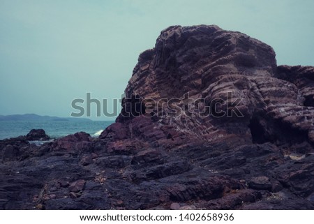 Sea rocks and coasts in Chonburi,Coral reef islands in Thailand.