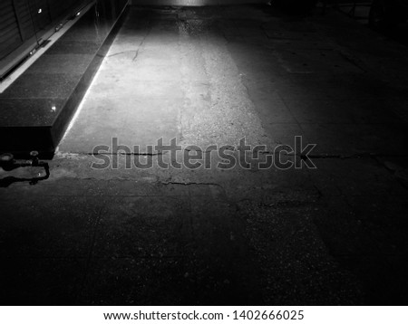 light spot in dark night street