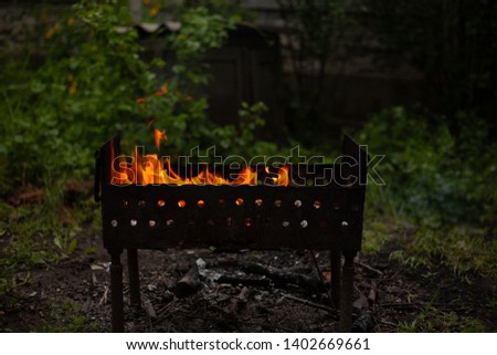 grill firewood fireplace burn-out background barbecue