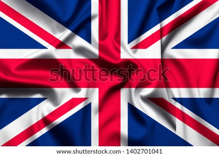 Satin Great Britain flag background.