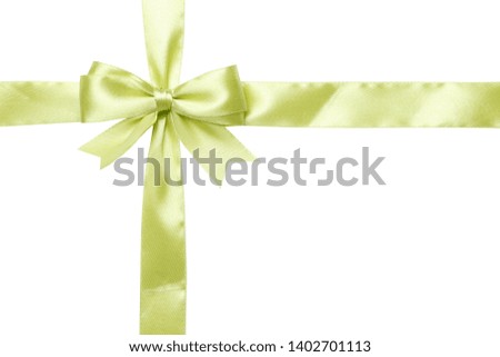 light green bow and ribbon isolated on white background. The concept of gifts.