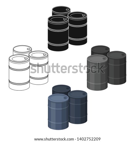 Barricade of empty barrels.Paintball single icon in cartoon,black style vector symbol stock illustration web.